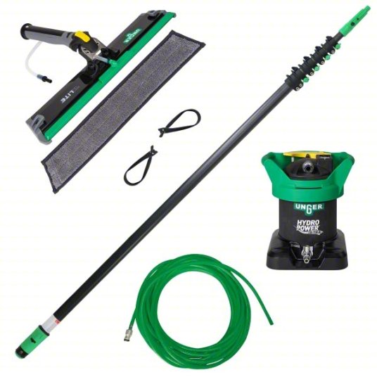 UNGER Water-Fed Window Cleaning System: Water-Fed Window Cleaning System, Carbon Fiber, Green/Black
