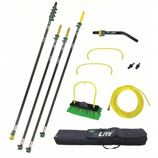 UNGER Water Fed Pole Kit: Nylon, 11 in Pad Lg, Plastic