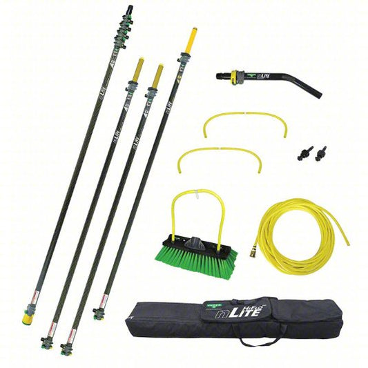 UNGER Water Fed Pole Kit: Nylon, 11 in Pad Lg, Plastic