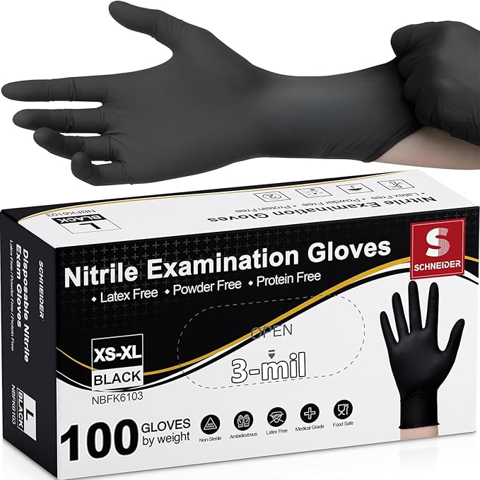 3-mil disposable nitrile gloves 100Pack