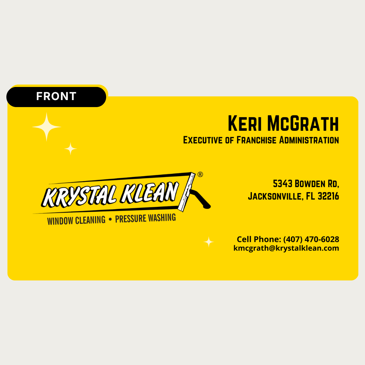 Krystal Klean Business Cards