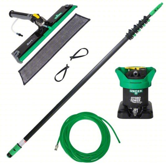 UNGER Water-Fed Window Cleaning System: Water-Fed Window Cleaning System, Carbon Fiber, Green/Black